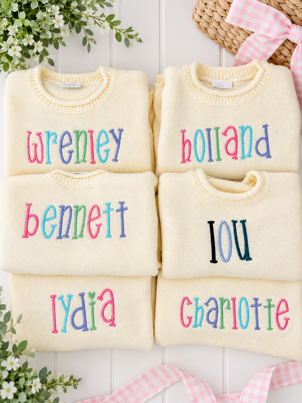 Custom Name Cream Rollneck