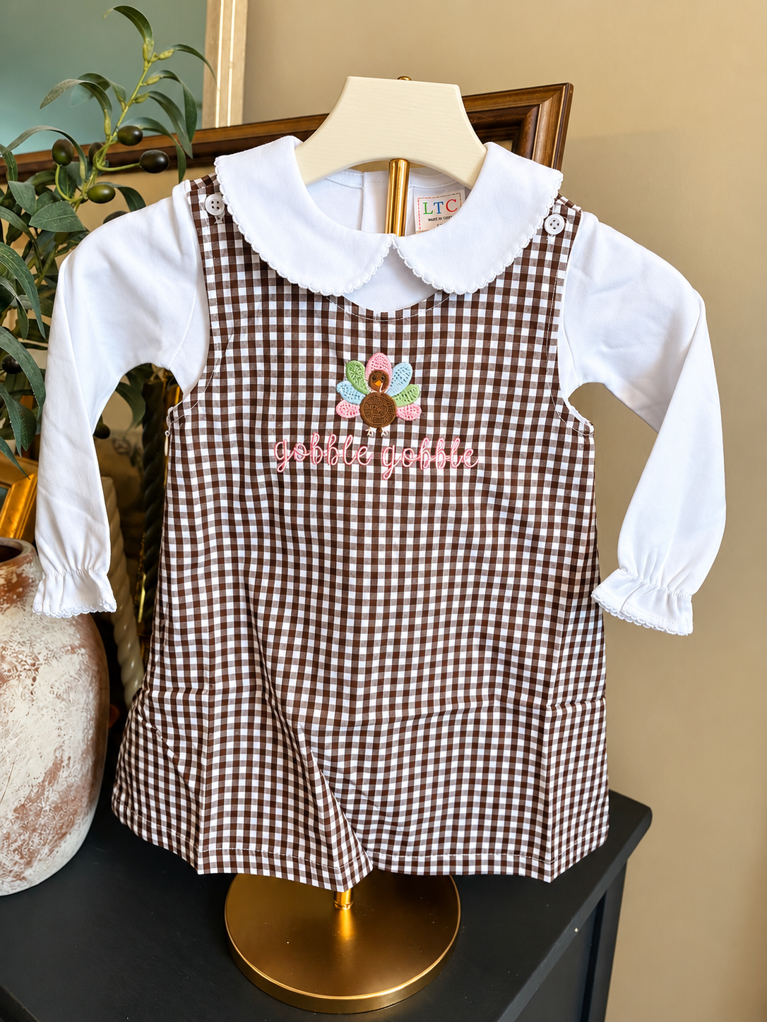 Brown Gingham Turkey Dress