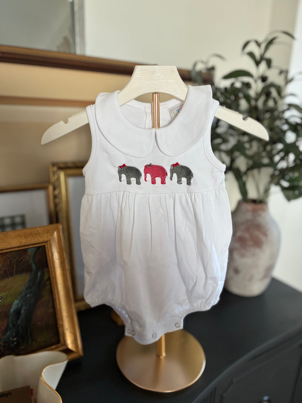 Elephant Bow Peter Pan Collar Bubble