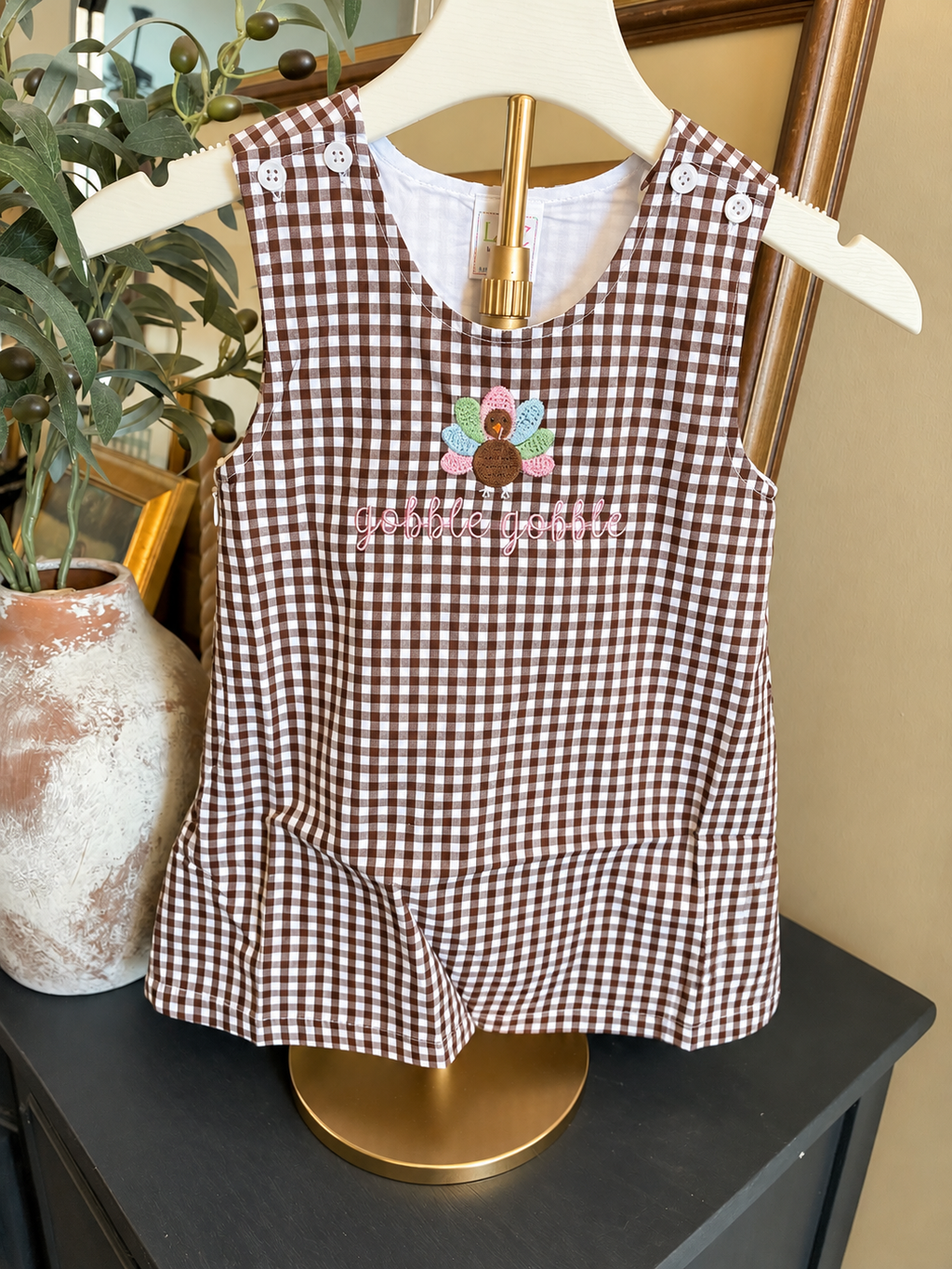 Brown Gingham Turkey Dress