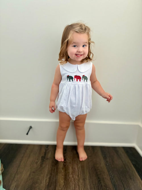 Elephant Bow Peter Pan Collar Bubble