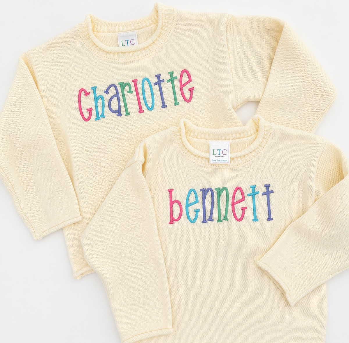Custom Name Cream Rollneck